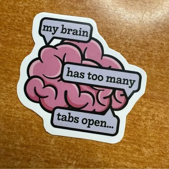 Humorous Pink Brain Sticker - Picture 1 of 1